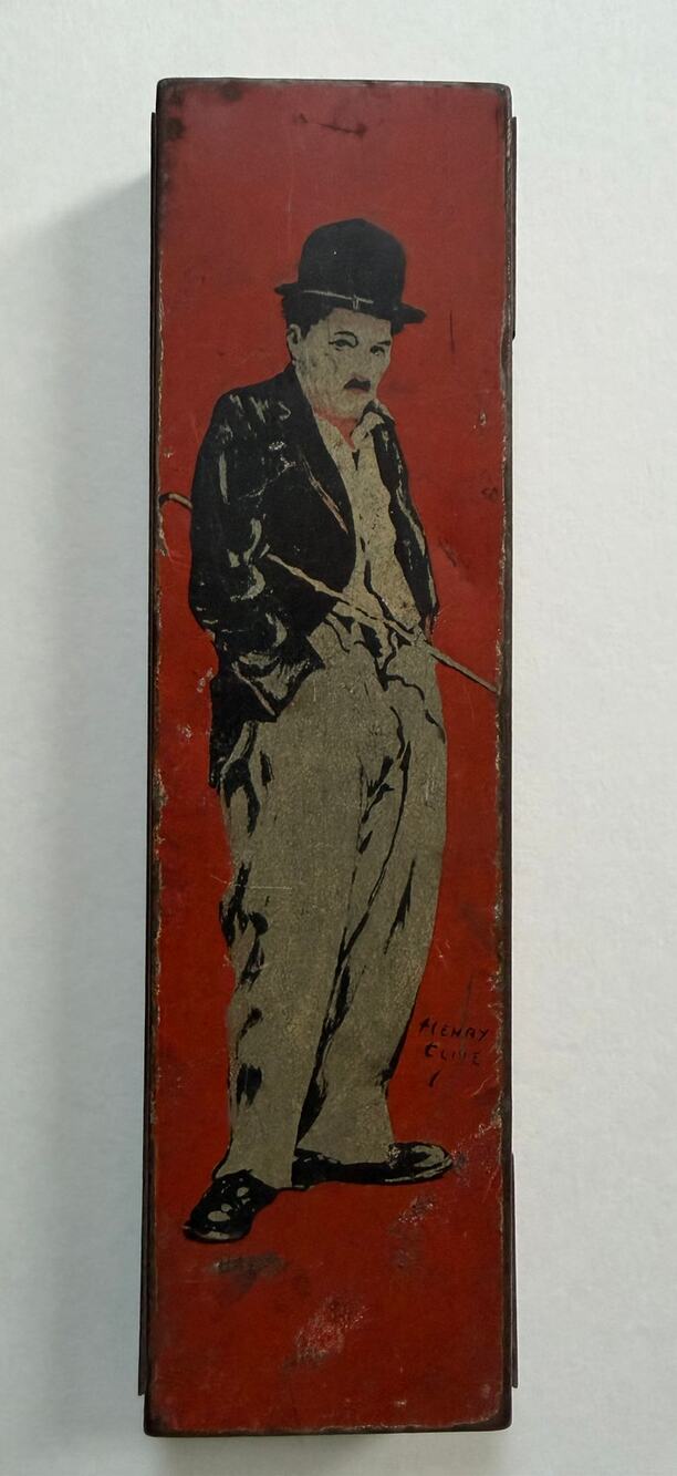 1920s Charlie Chaplin Pencil Box Red Charles Chaplin Beautybox Canco Henry Clive
